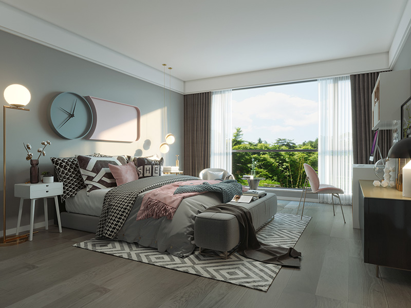 臥室-現(xiàn)代簡(jiǎn)約裝修效果圖-復(fù)式裝修案例