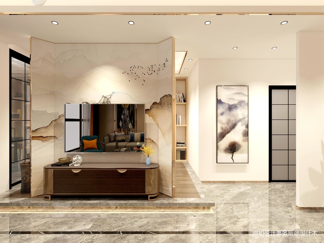 廈門室內裝潢設計_3室2廳入戶玄關設計效果圖_室內裝飾工程